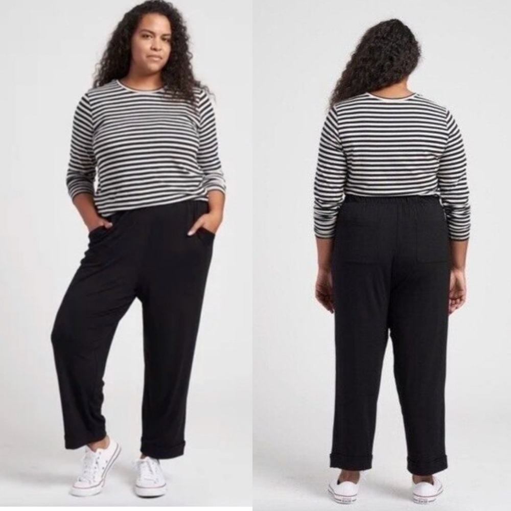 Universal Standard Jersey Drop Crotch Pants – Black – Size 4XS (00–0) NWT